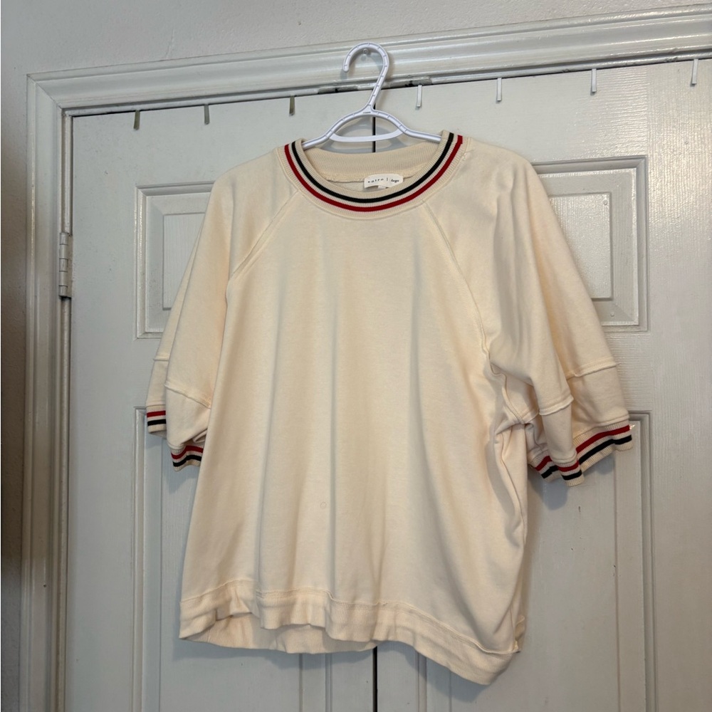 Classic Cream Shirt with Striped Accents